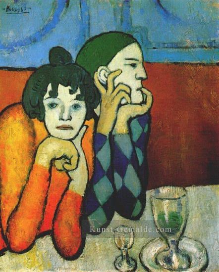 Arlequin et son compagnon 1901 kubist Pablo Picasso Ölgemälde